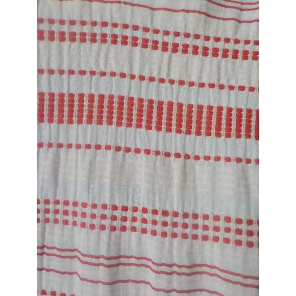 Lou Grey Loft Women Small Tunic Blouse V-Neck Ivory Red Stripe Pullover Cotton - Picture 10 of 12